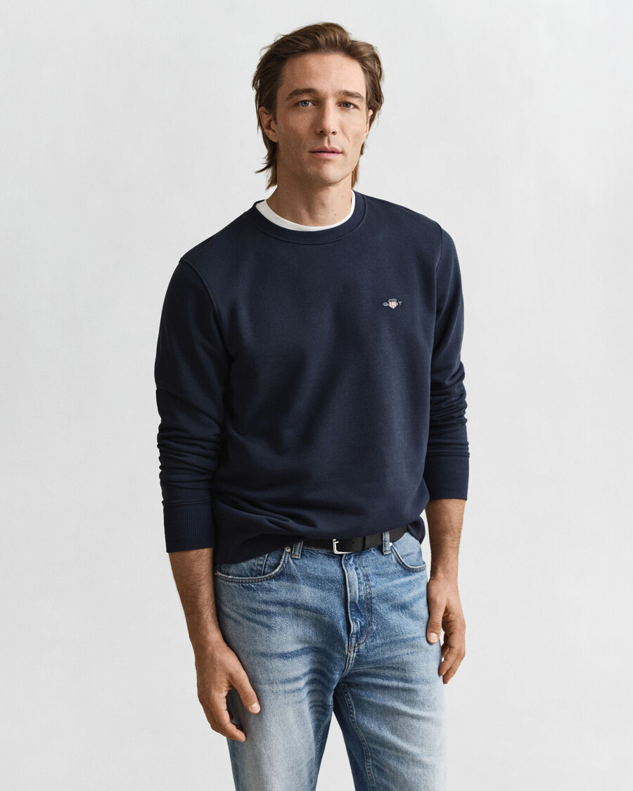 sudadera de cuello redondo shield - azul noche