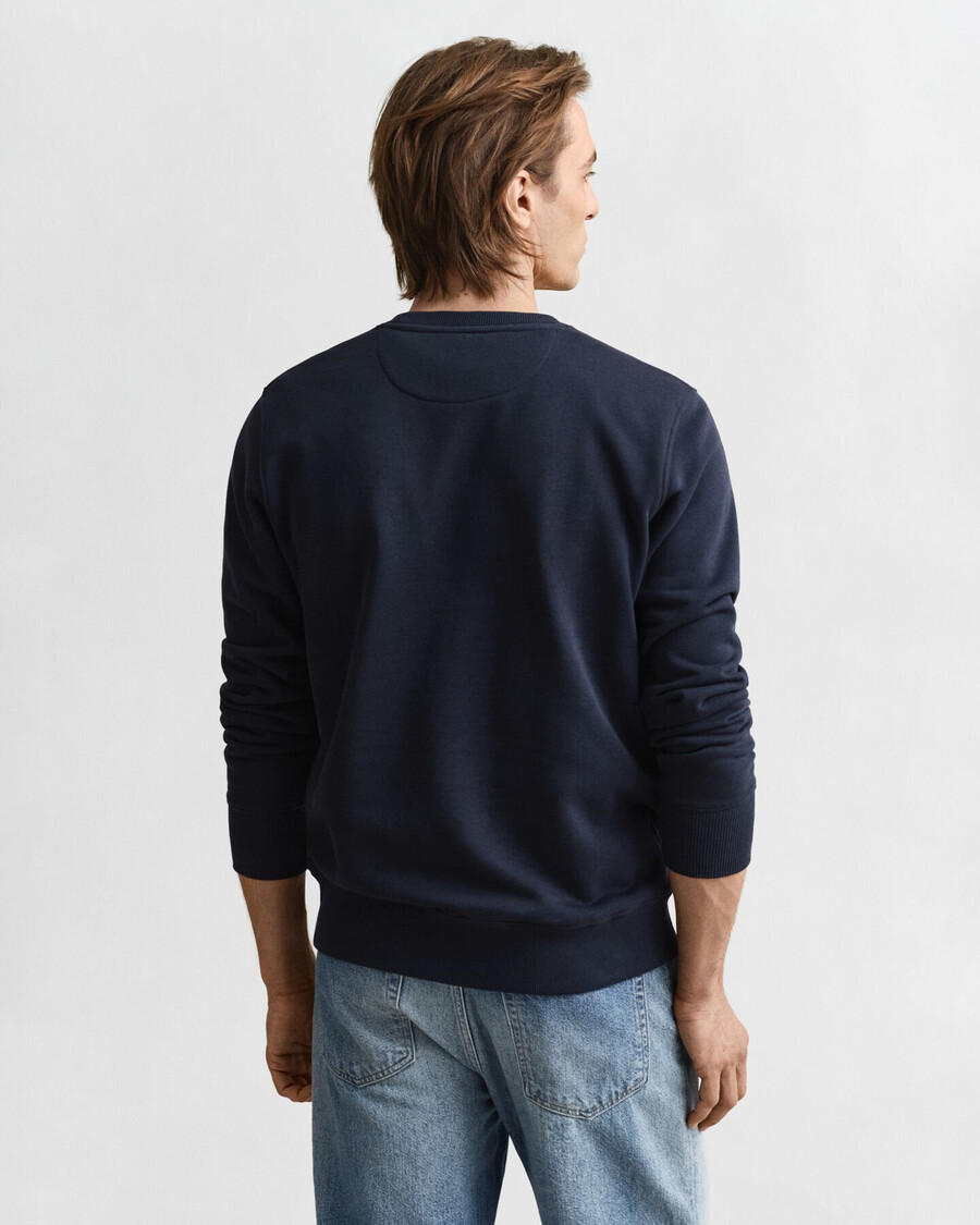 sudadera de cuello redondo shield - azul noche