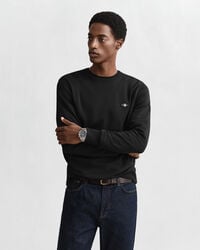 sudadera con cuello redondo shield - negra