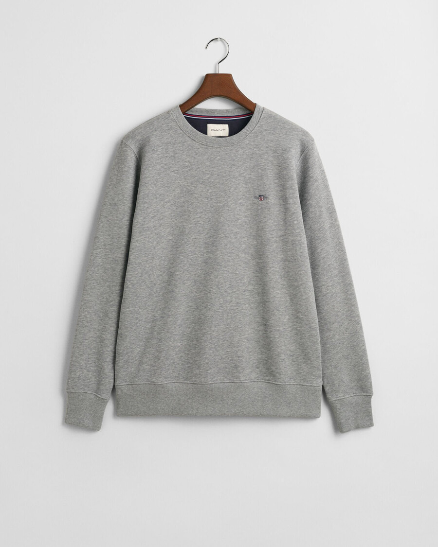 sudadera de cuello redondo shield - gris jaspeado