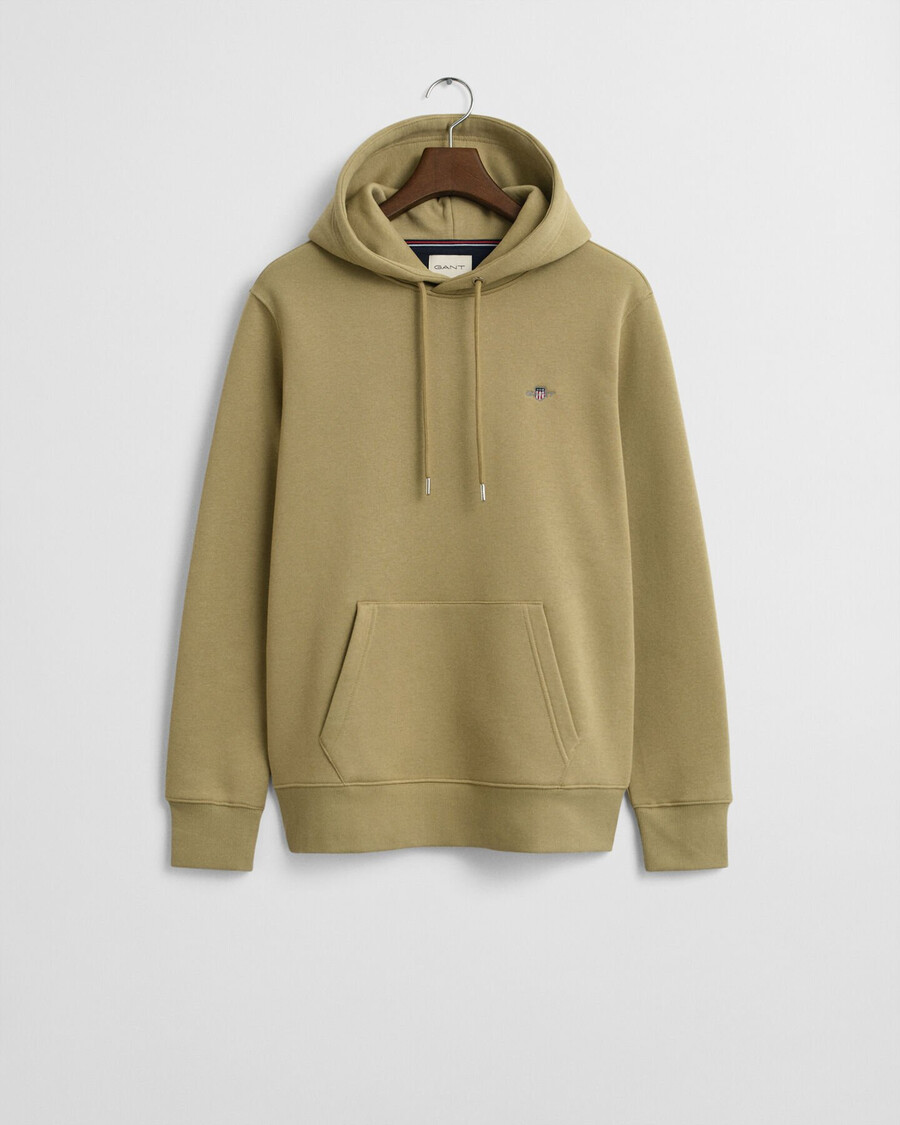 sudadera con capucha shield - beige amaderado