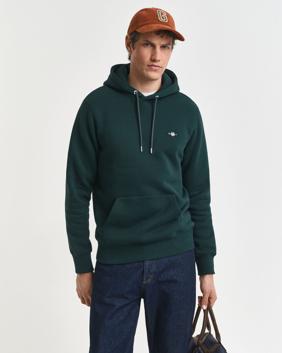 sudadera con capucha shield - verde tartán