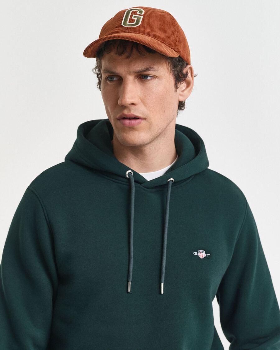 sudadera con capucha shield - verde tartán