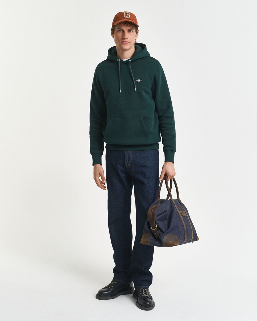 sudadera con capucha shield - verde tartán