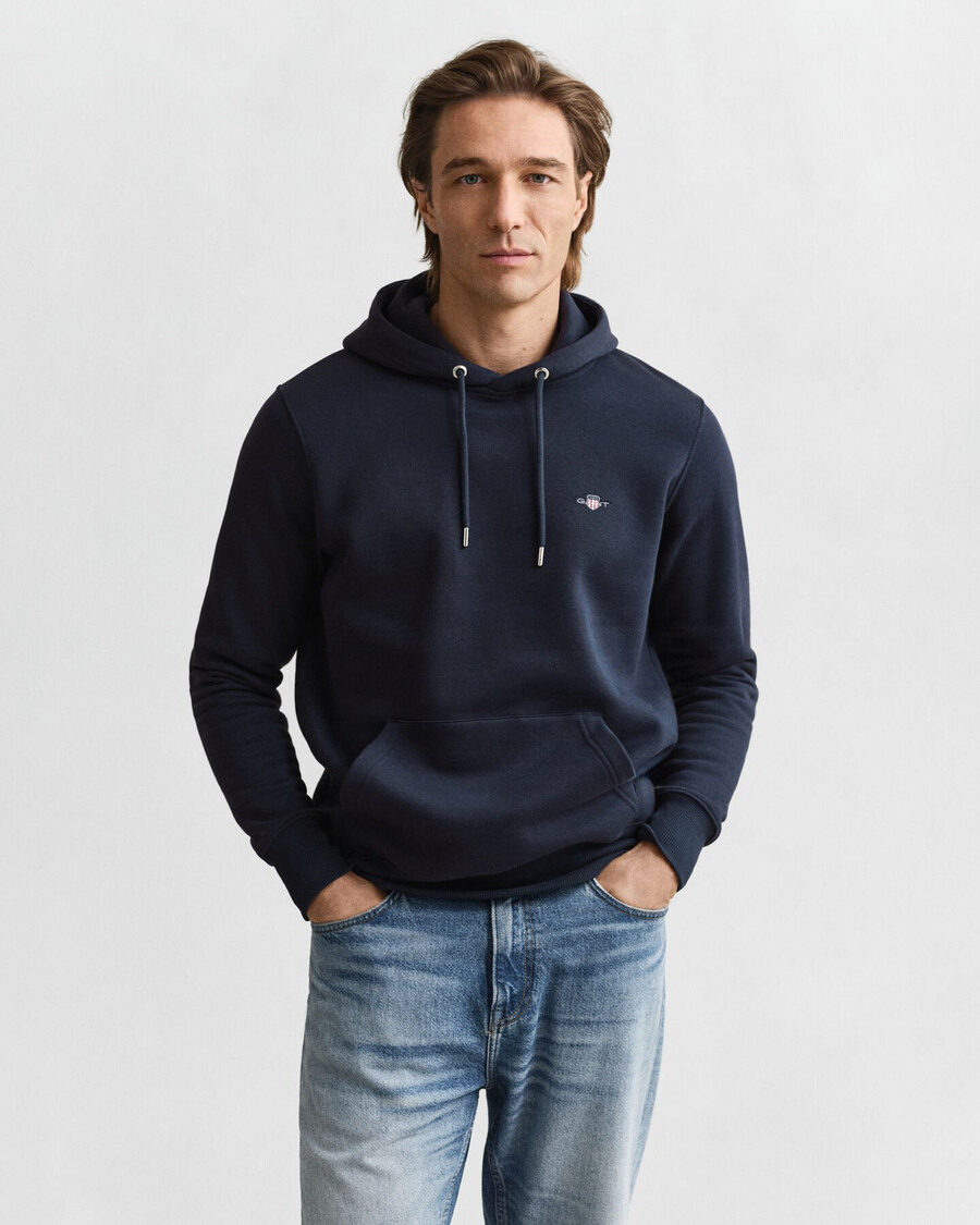 sudadera con capucha shield - azul noche