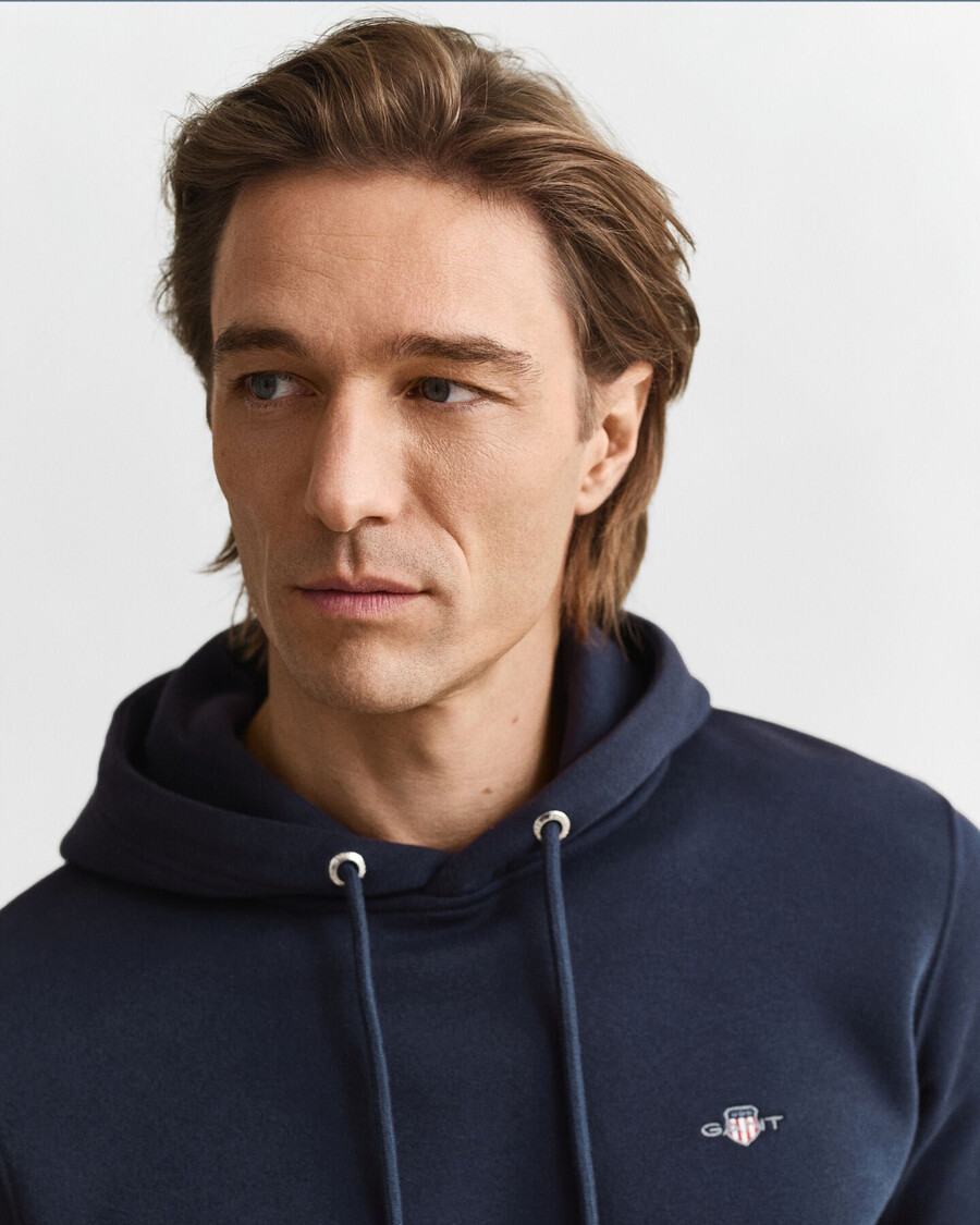 sudadera con capucha shield - azul noche
