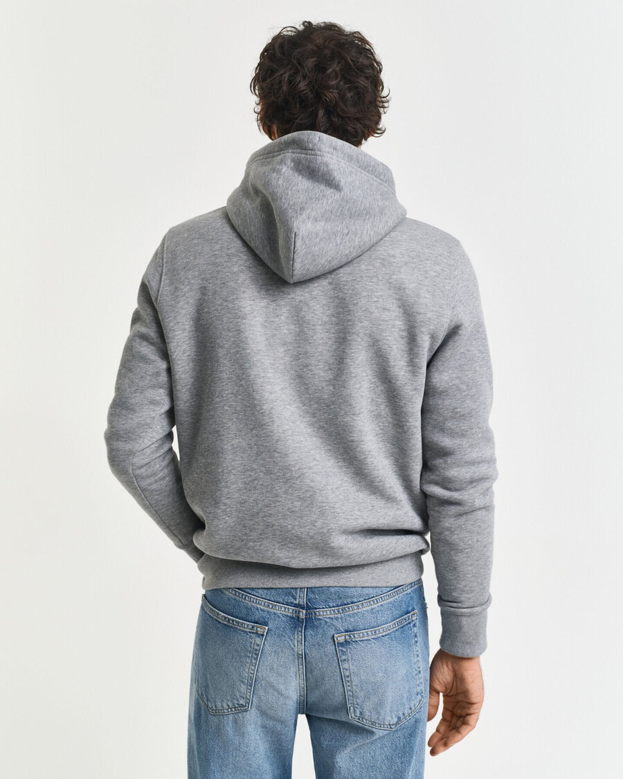 sudadera con capucha shield - gris jaspeado