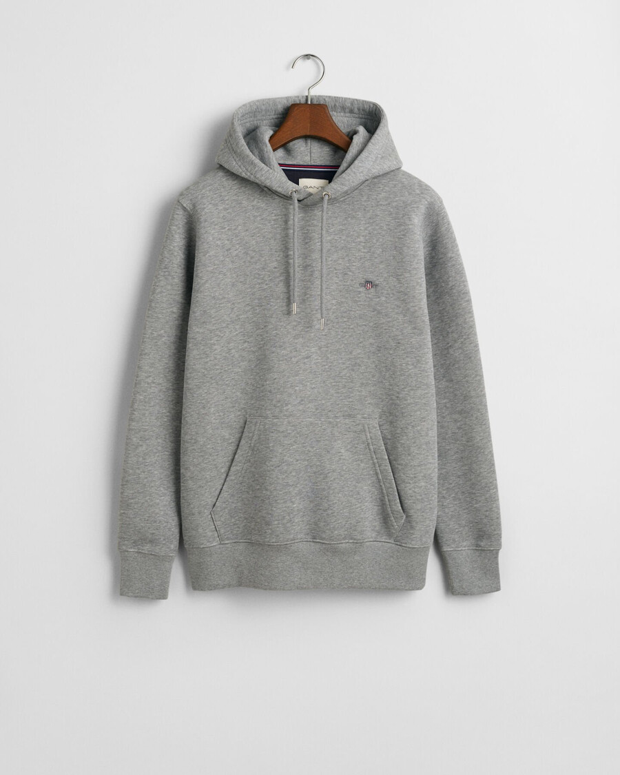 sudadera con capucha shield - gris jaspeado