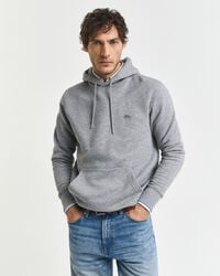 sudadera con capucha shield - gris jaspeado
