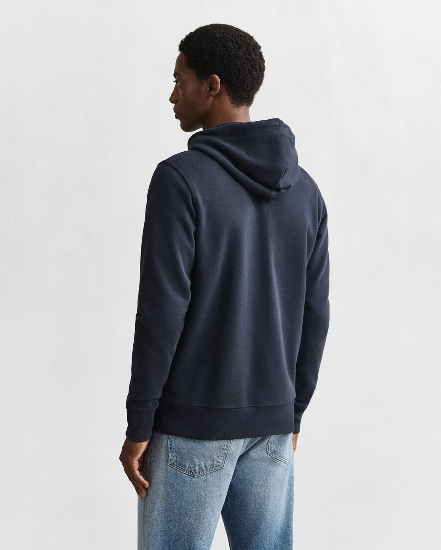 sudadera con capucha y cremallera shield - azul noche