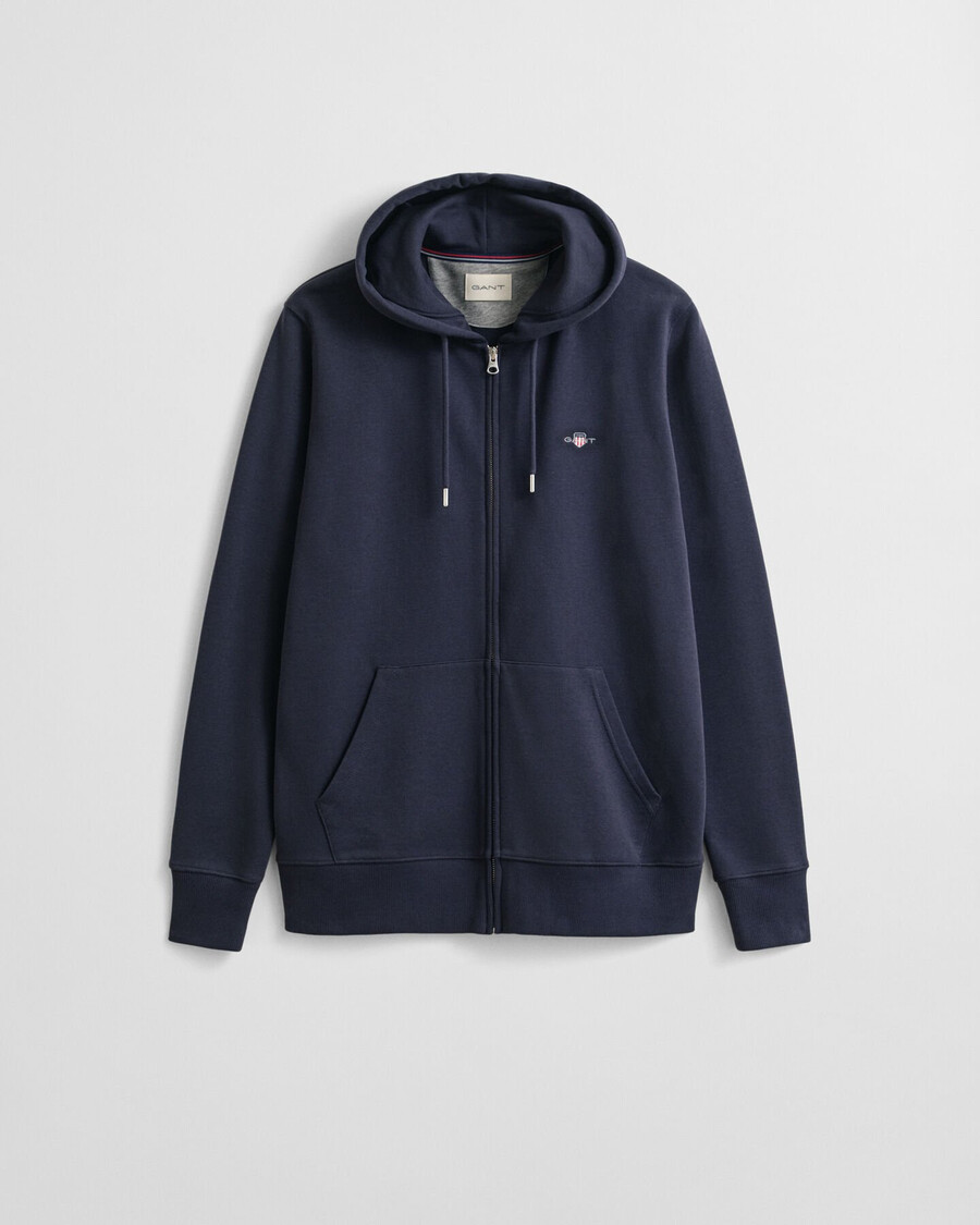 sudadera con capucha y cremallera shield - azul noche
