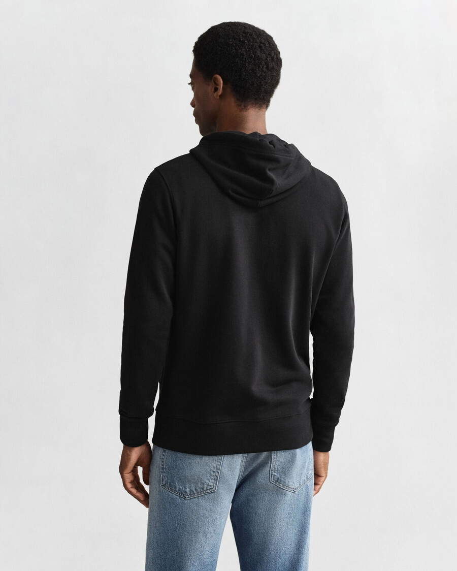 sudadera con capucha y cremallera shield - negra