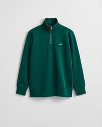 sudadera con media cremallera shield - verde bosque intenso