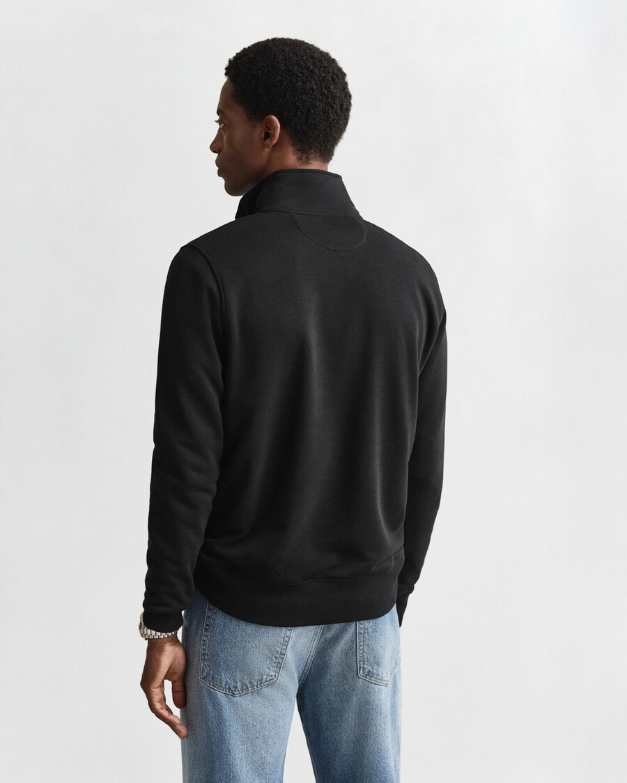 sudadera con media cremallera shield - negra