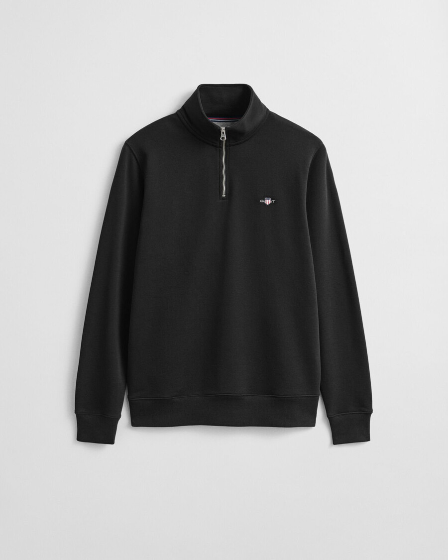 sudadera con media cremallera shield - negra
