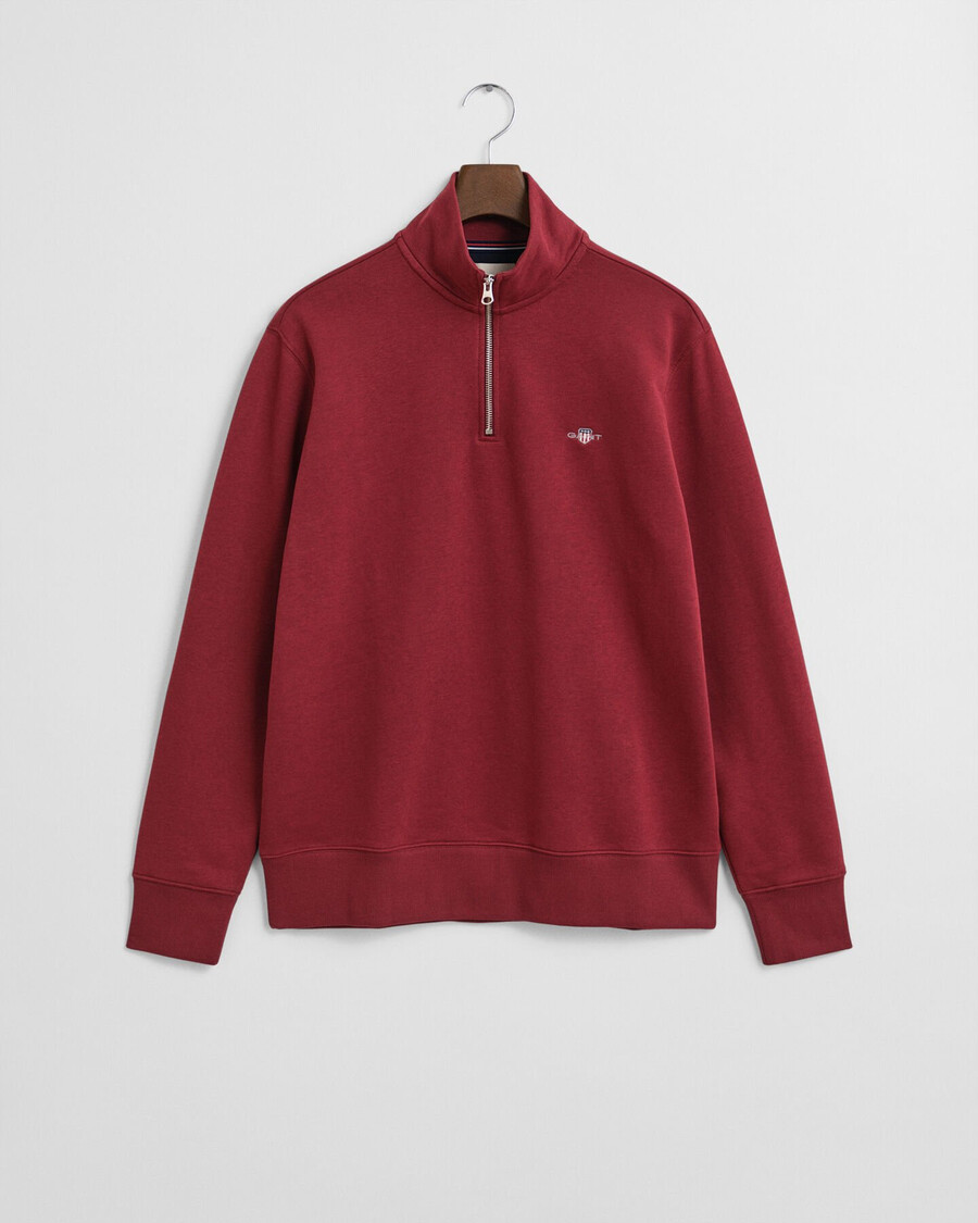 sudadera con media cremallera shield - plumped red