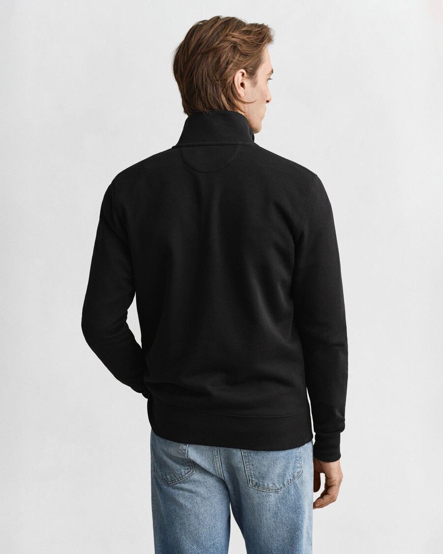 sudadera con cremallera shield - negra