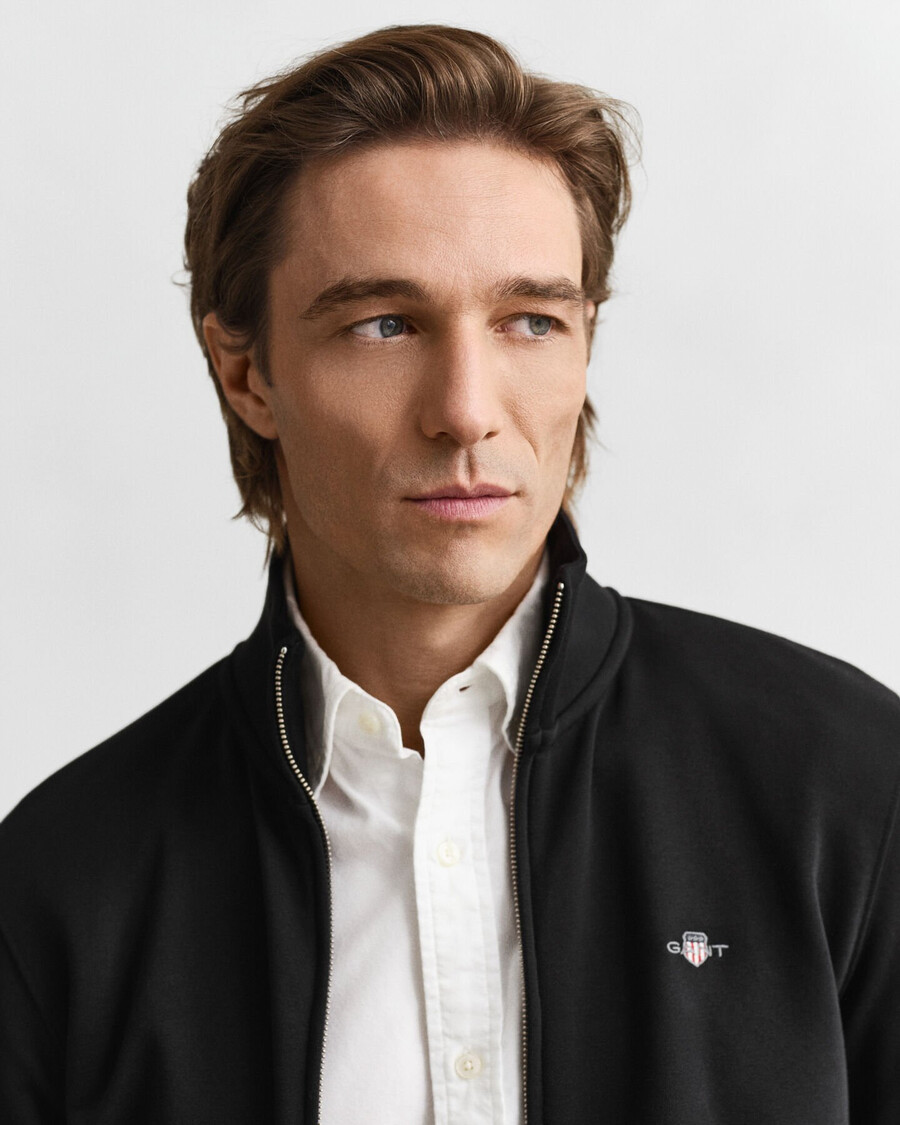 sudadera con cremallera shield - negra