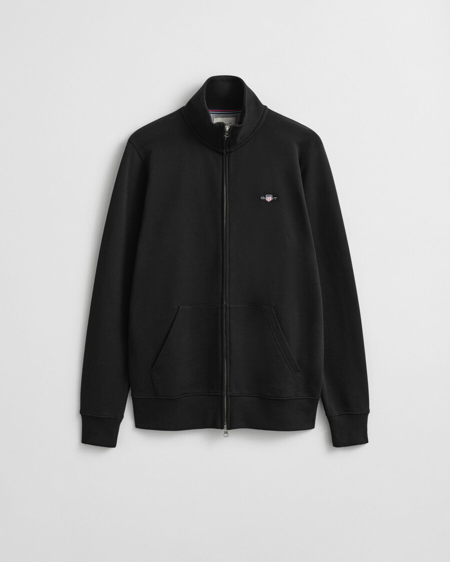 sudadera con cremallera shield - negra