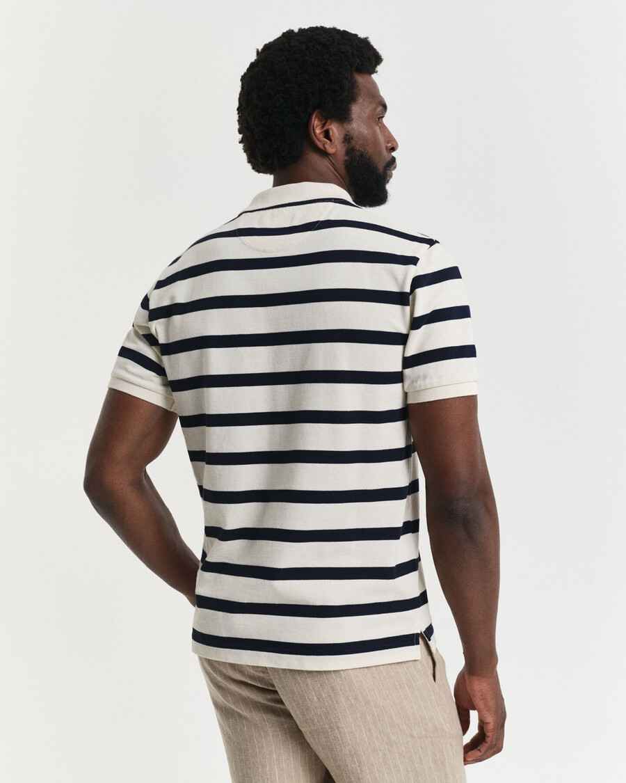 polo de rayas - crema