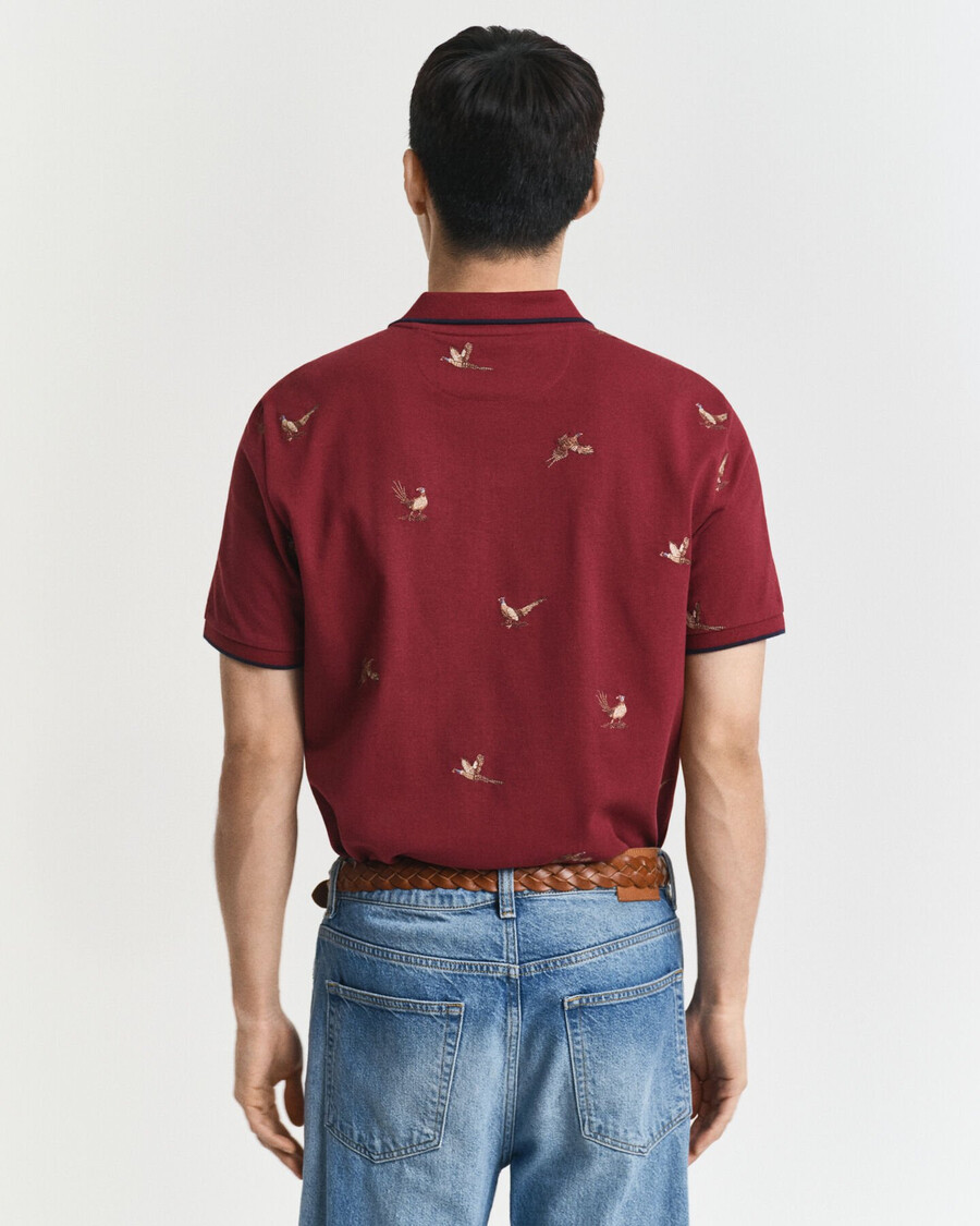 polo bordado - plumped red