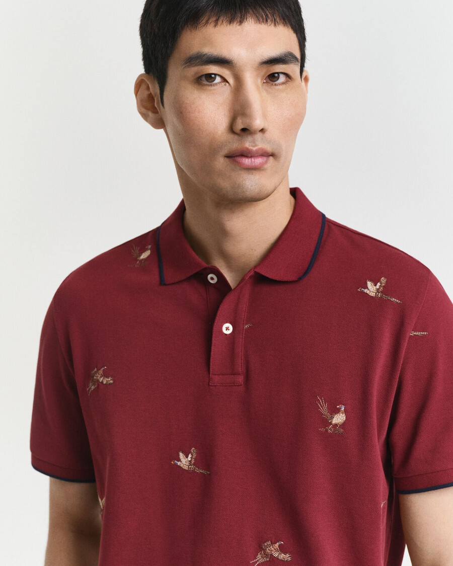 polo bordado - plumped red