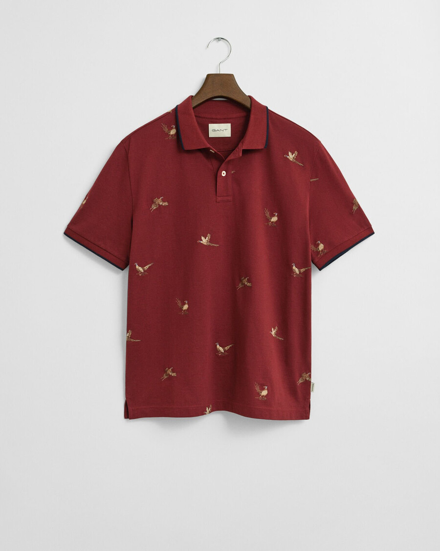 polo bordado - plumped red