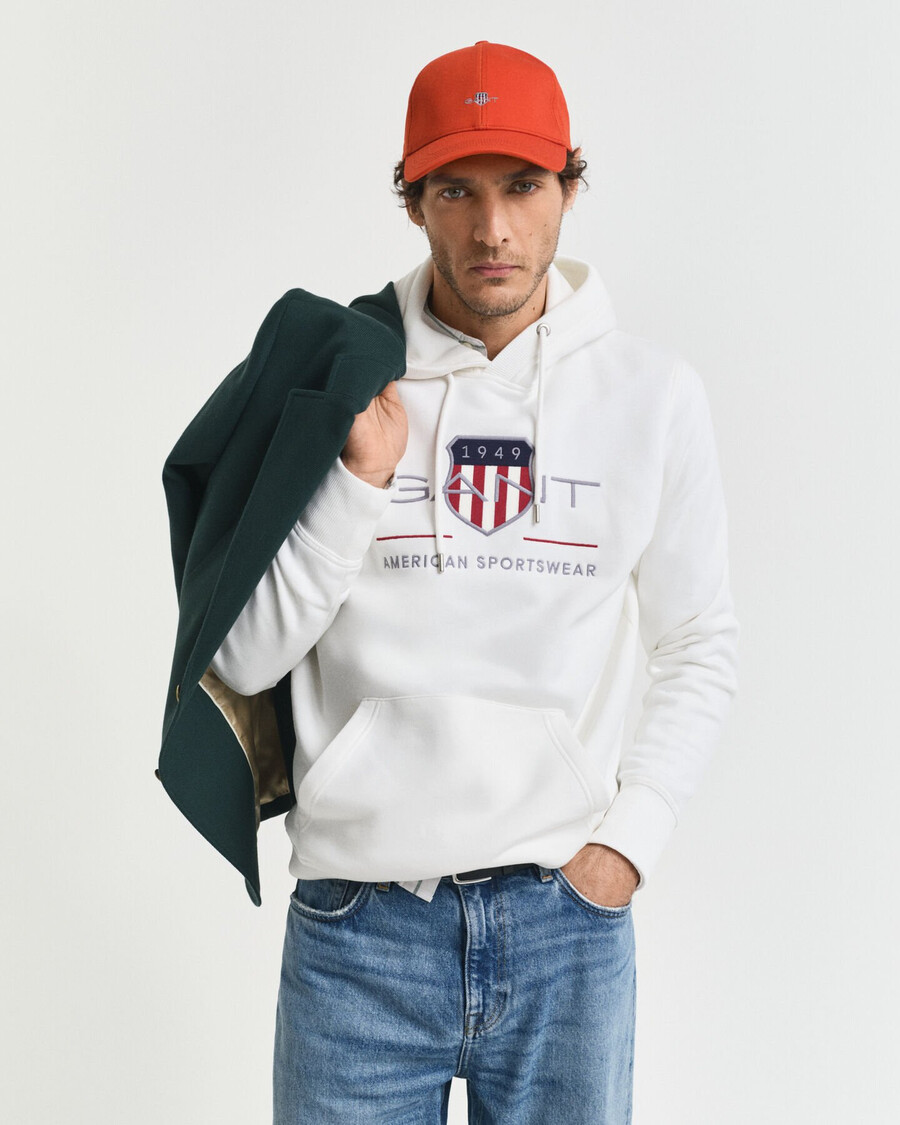 sudadera con capucha archive shield - cáscara de huevo