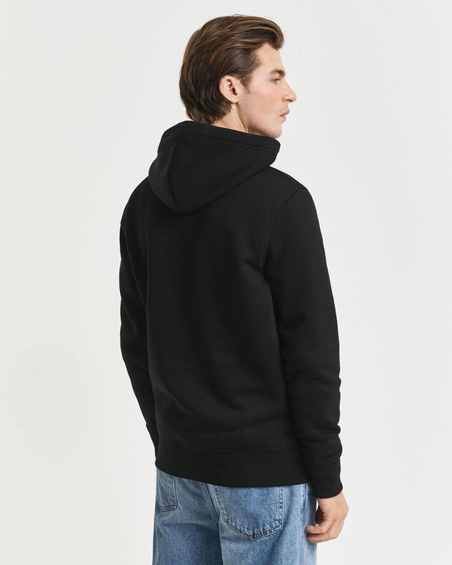 sudadera con capucha archive shield - negra
