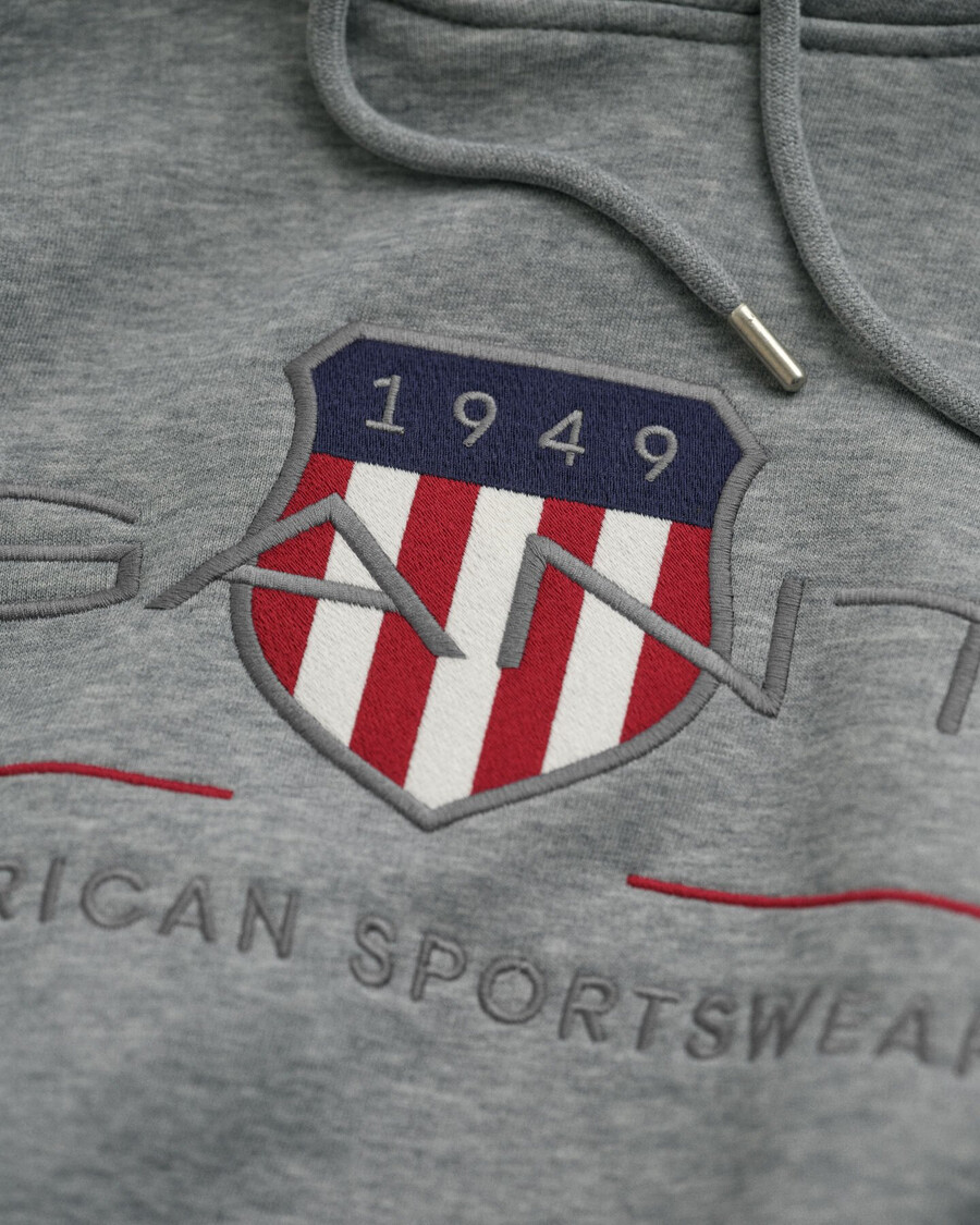 sudadera con capucha archive shield - gris jaspeado