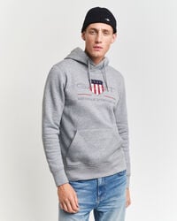 sudadera con capucha archive shield - gris jaspeado