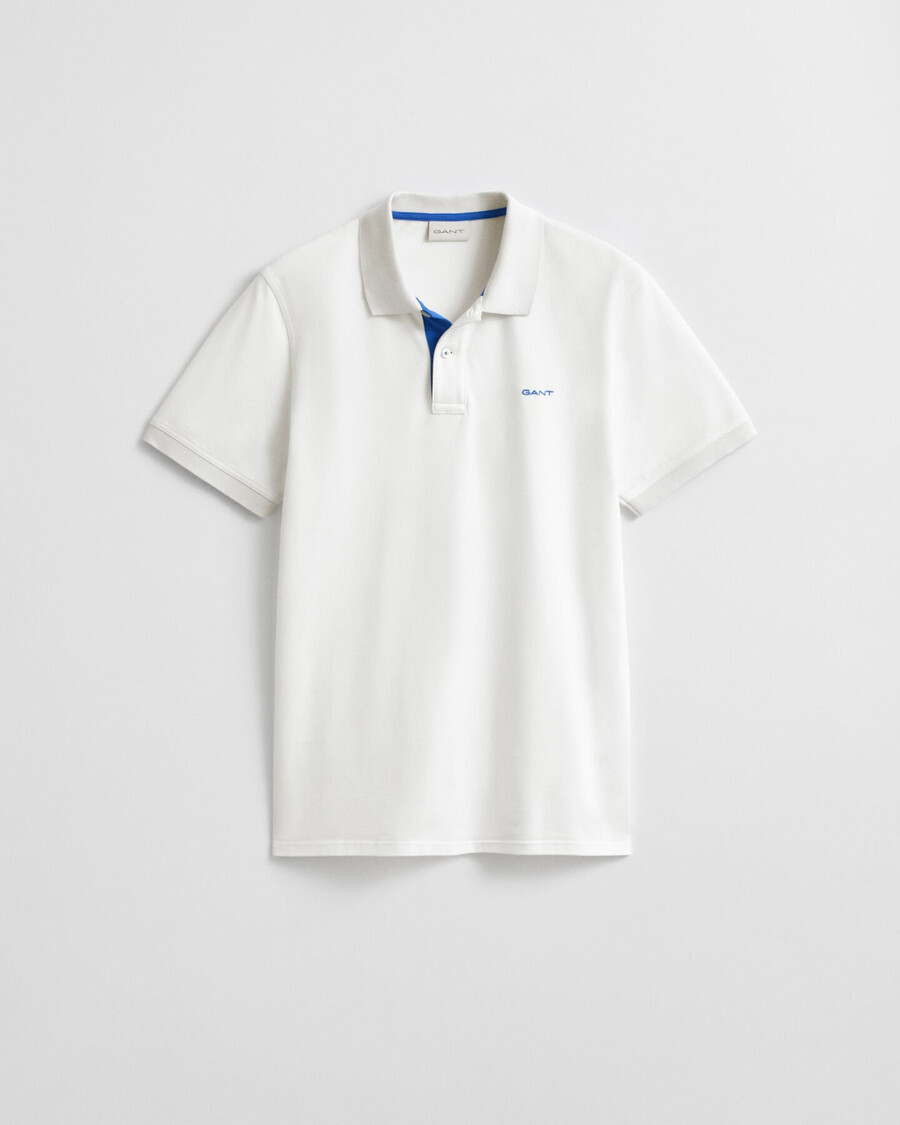 polo de piqué en contraste - cáscara de huevo