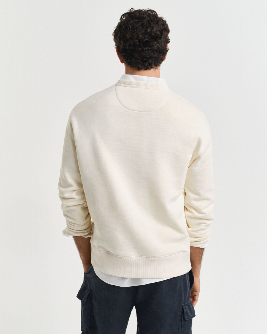 sudadera con cuello redondo y estampado gráfico - crema