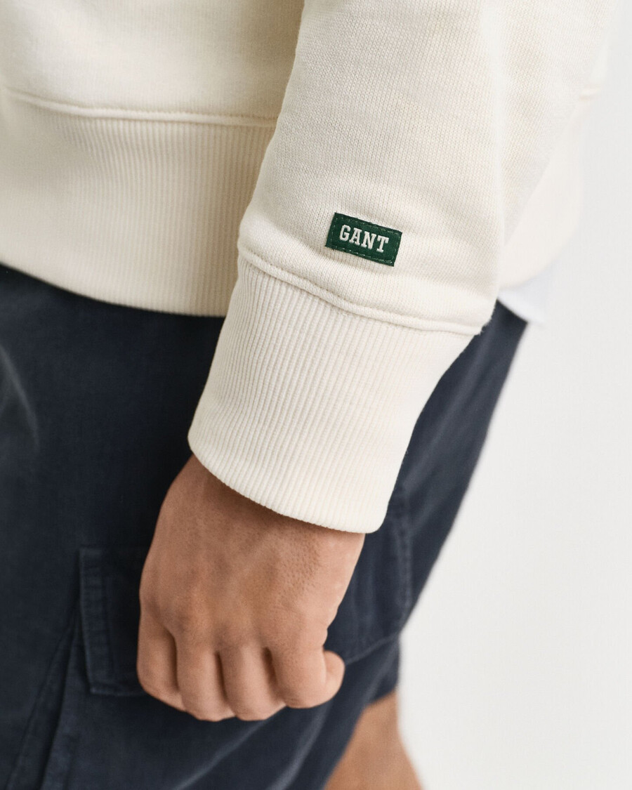 sudadera con cuello redondo y estampado gráfico - crema