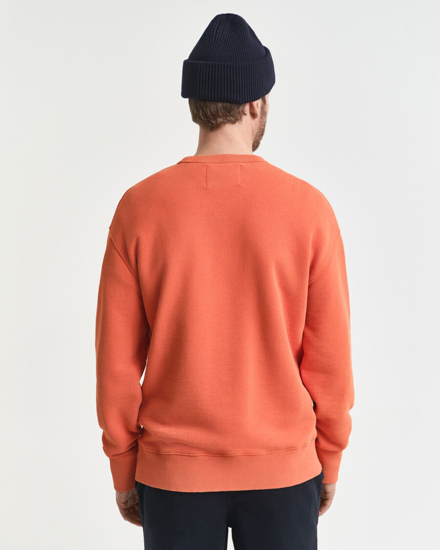 sudadera con cuello redondo y gráfico universitario - naranja intenso