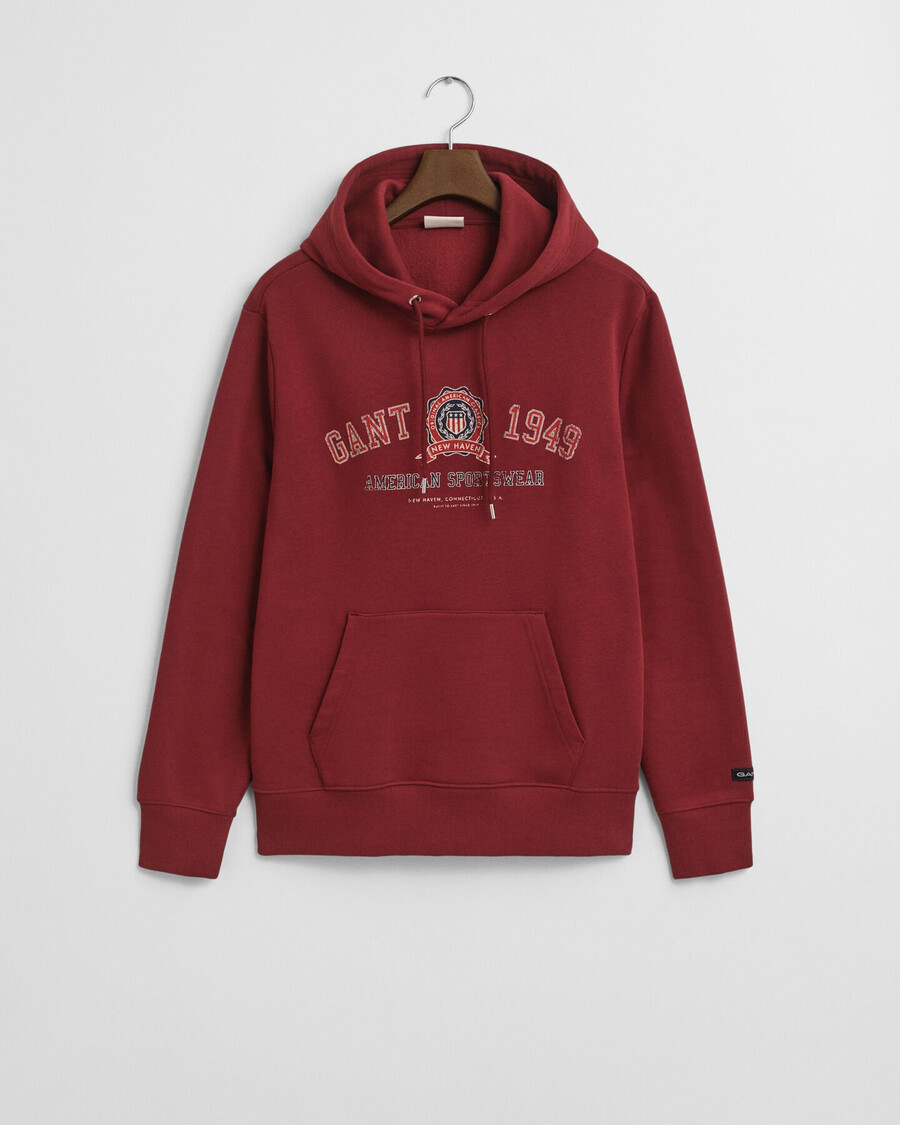 sudadera con capucha con gráfico de escudo - plumped red