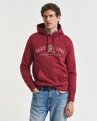 sudadera con capucha con gráfico de escudo - plumped red