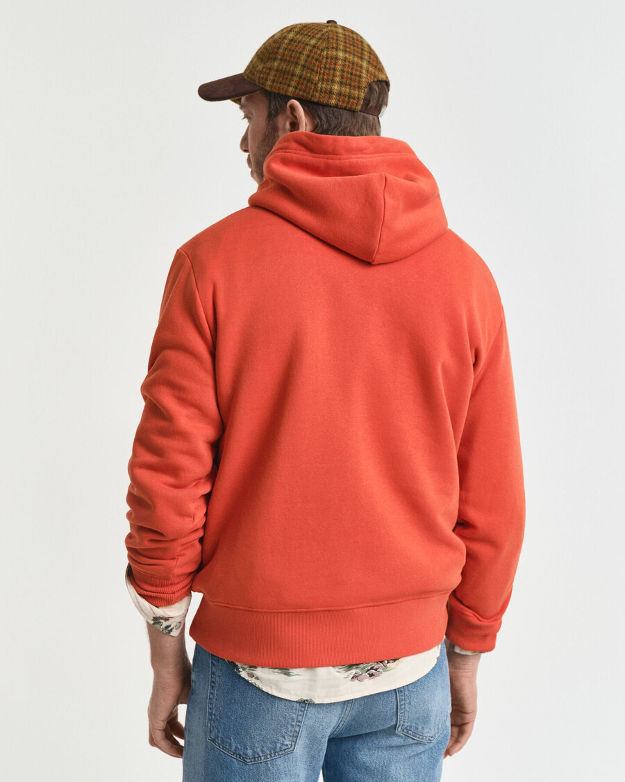 sudadera con capucha con gráfico de escudo - naranja intenso