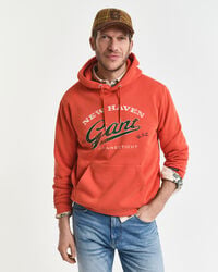 sudadera con capucha con gráfico de escudo - naranja intenso