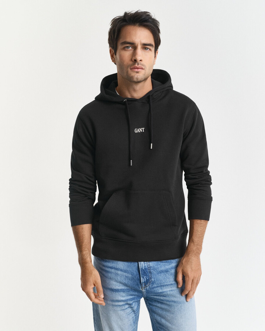 sudadera con capucha gráfica pequeña - negra