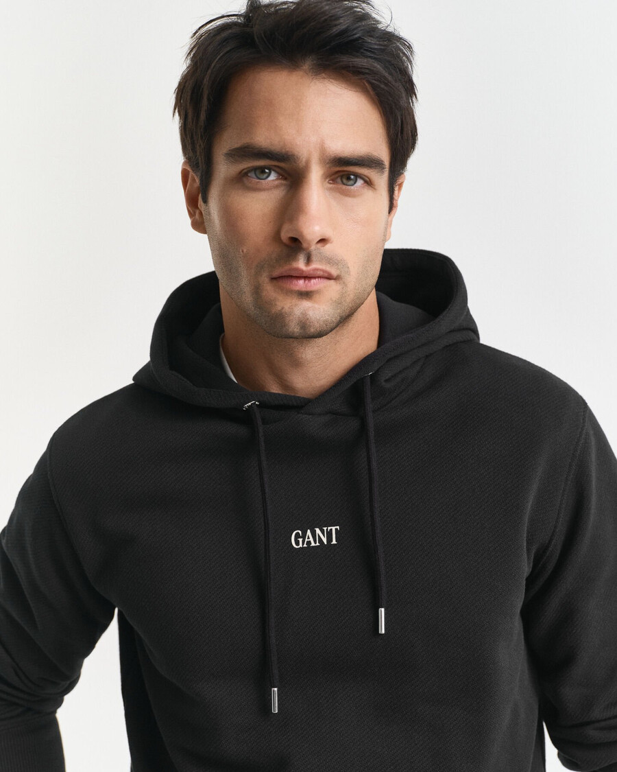 sudadera con capucha gráfica pequeña - negra
