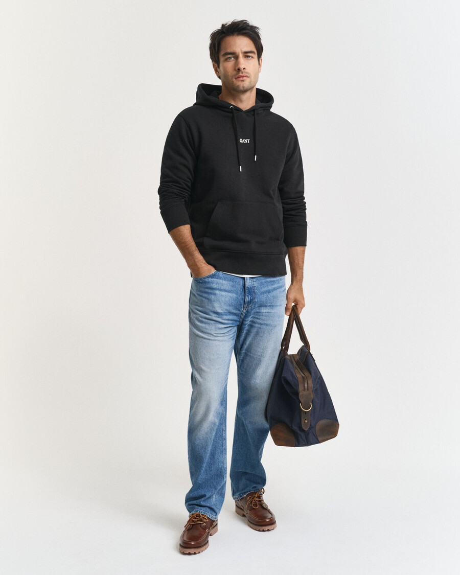 sudadera con capucha gráfica pequeña - negra