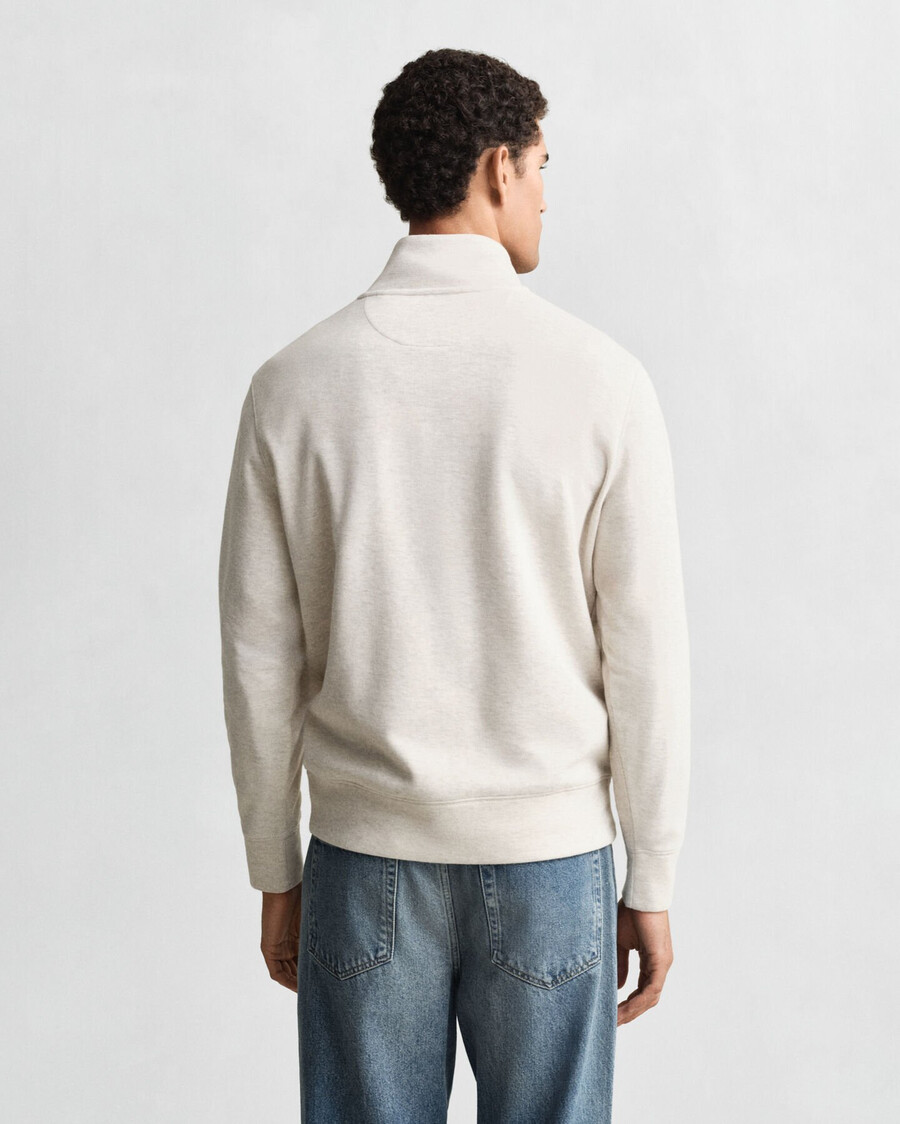 sudadera ligera con media cremallera y canalé de sacker - seed melange