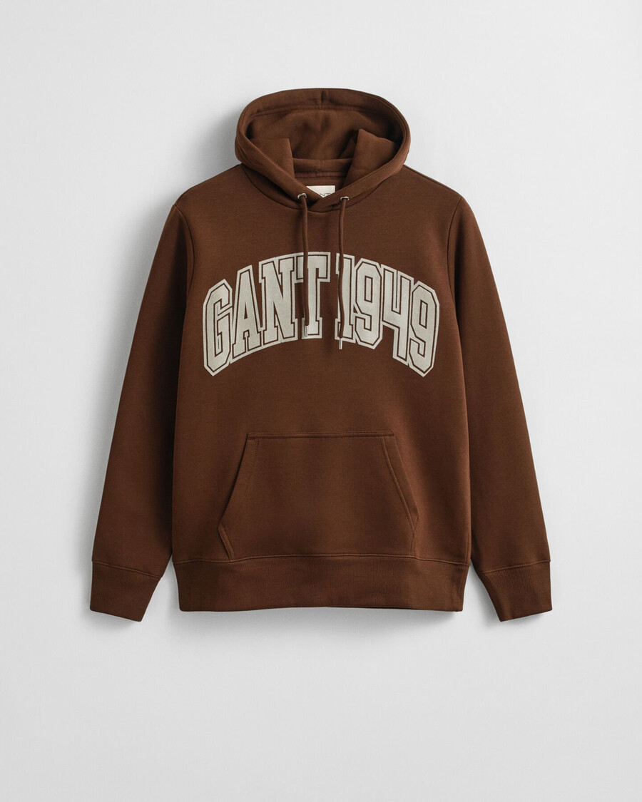 sudadera con capucha gráfica - marrón caoba