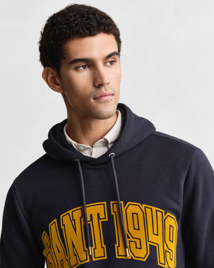 sudadera con capucha gráfica - azul noche