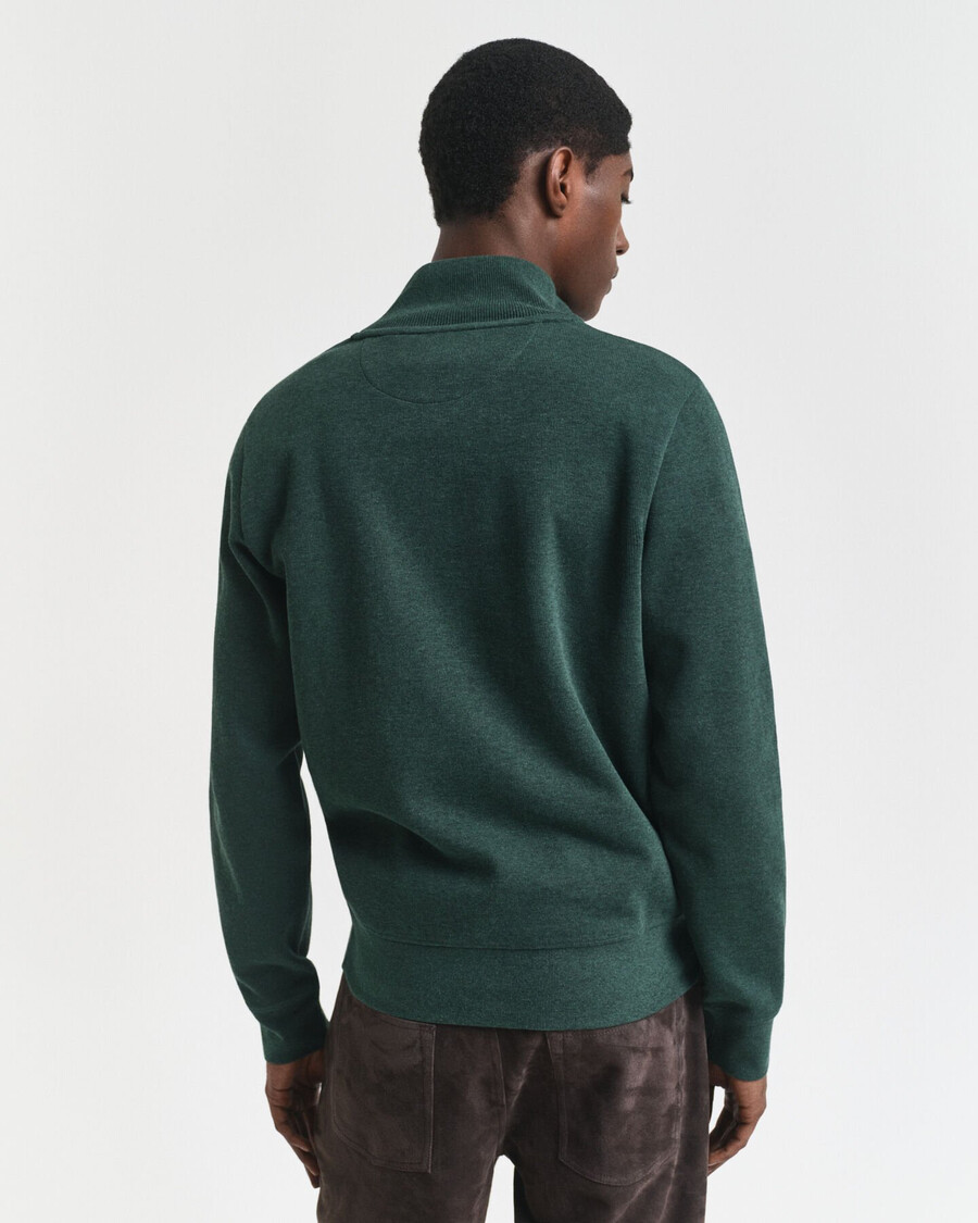 sudadera sacker rib halfzip - verde tartán