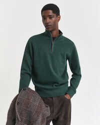 sudadera sacker rib halfzip - verde tartán