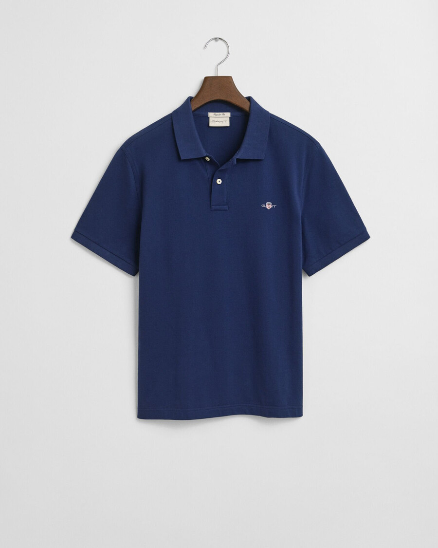 polo de piqué shield de corte regular - azul persa