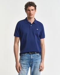 polo de piqué shield de corte regular - azul persa