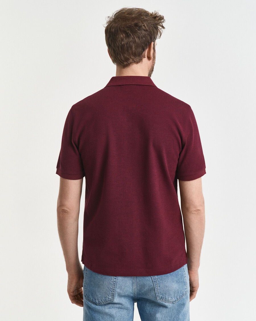 polo regular fit de piqué shield - burdeos melange